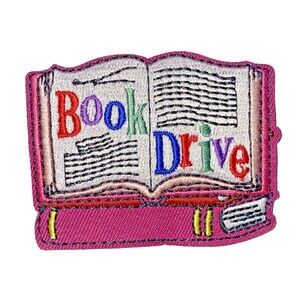 Girl Boy Cub Scout BOOK DRIVE Embroidered Iron On Patch Crest Badges